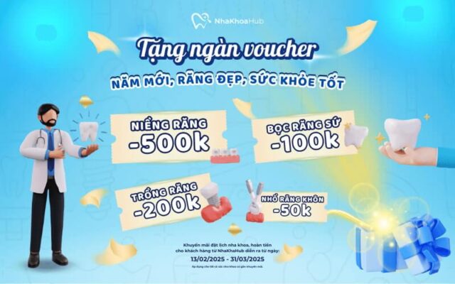 NhaKhoaHub tặng ngàn voucher - Năm mới, răng đẹp, sức khỏe tốt