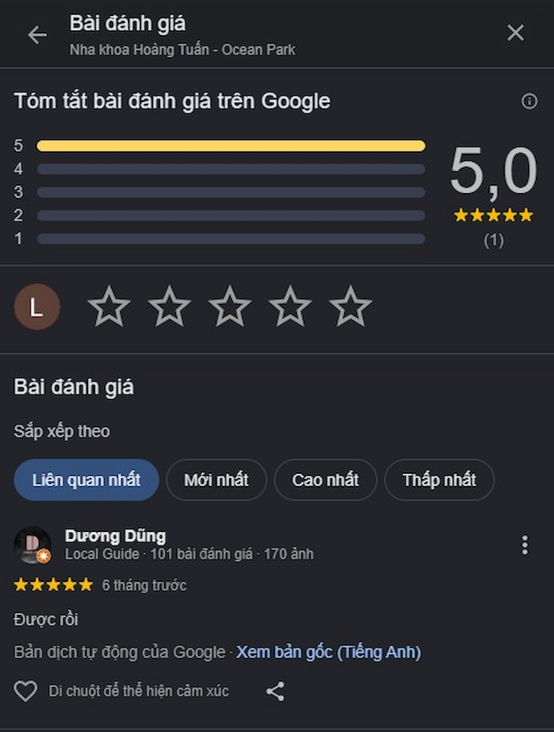 Đánh giá khách hàng