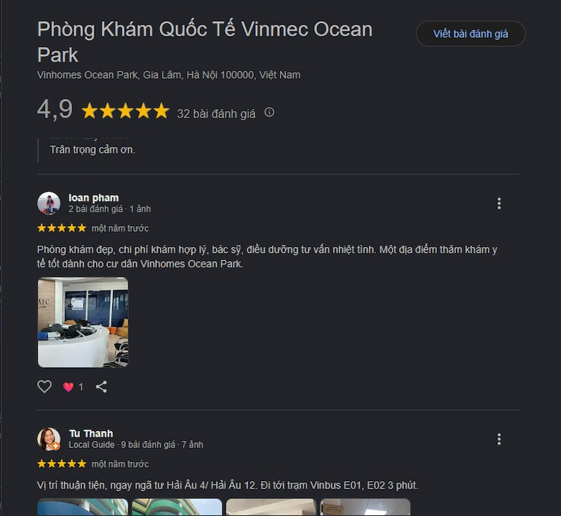 Đánh giá khách hàng