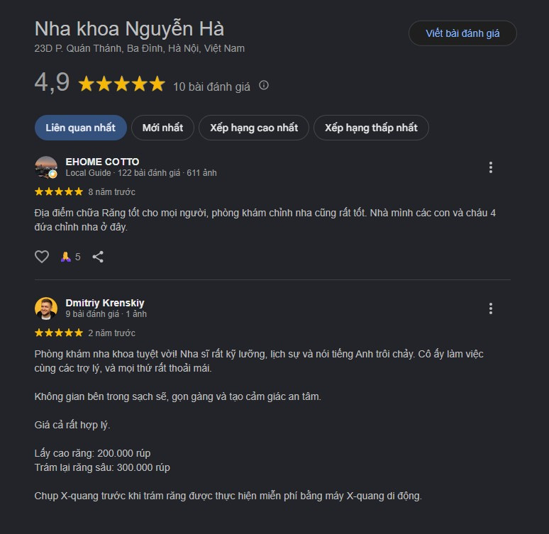 Đánh giá khách hàng 