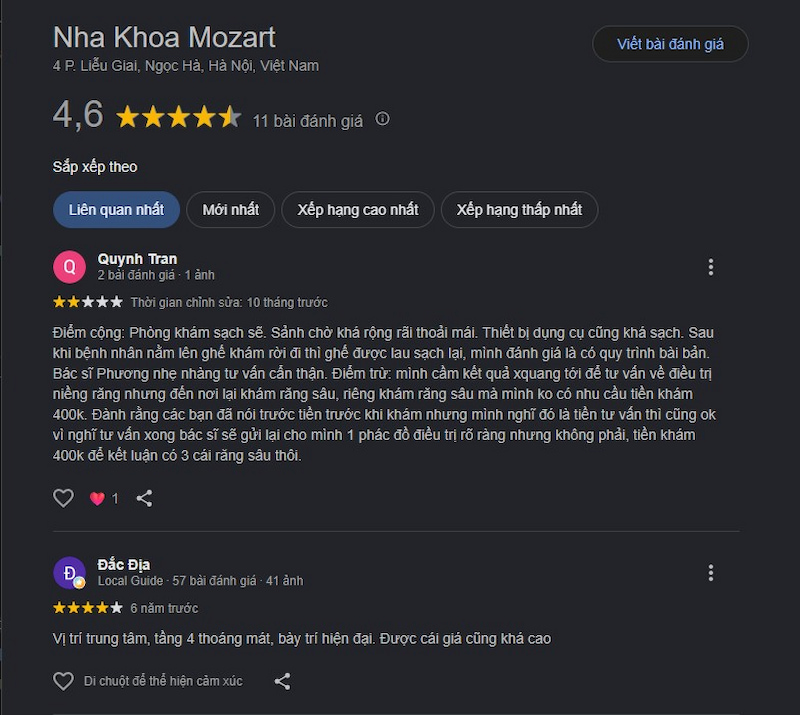 Đánh giá khách hàng 