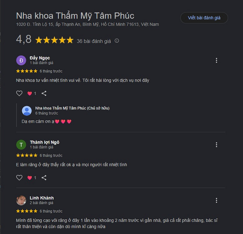 Đánh giá khách hàng