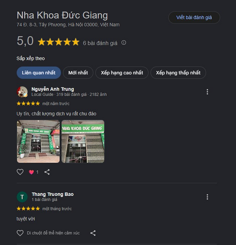 Đánh giá khách hàng