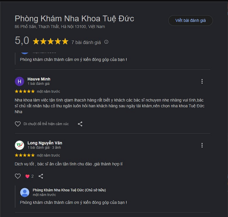 Đánh giá khách hàng