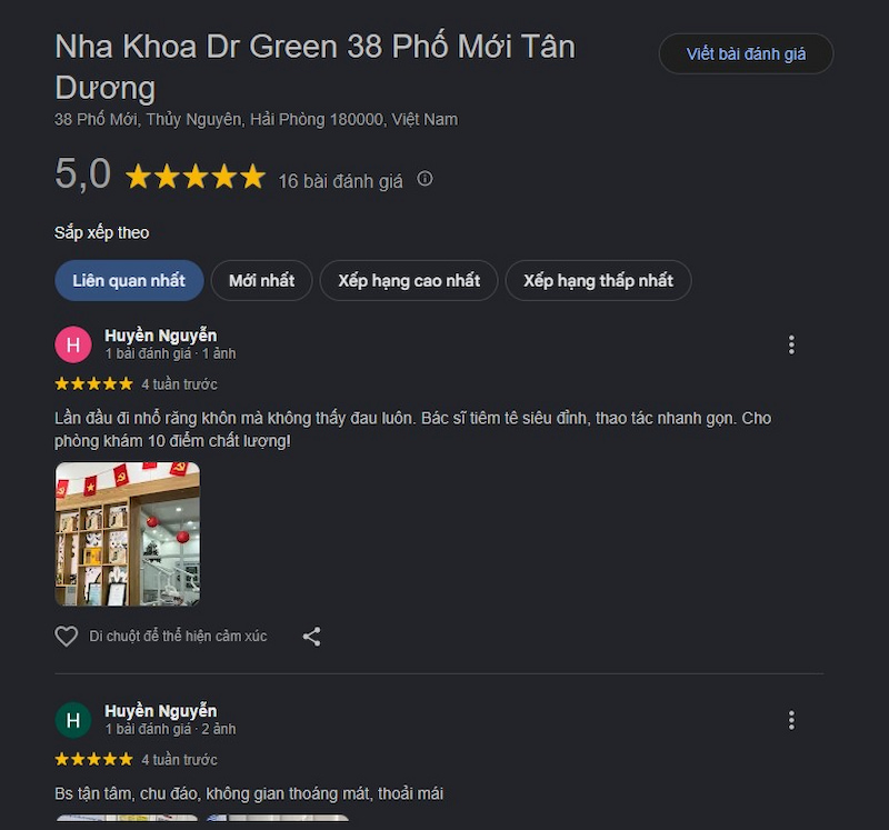 Đánh giá khách hàng