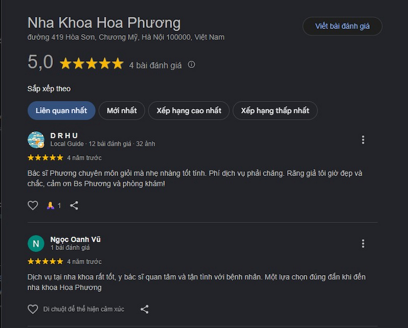Đánh giá khách hàng