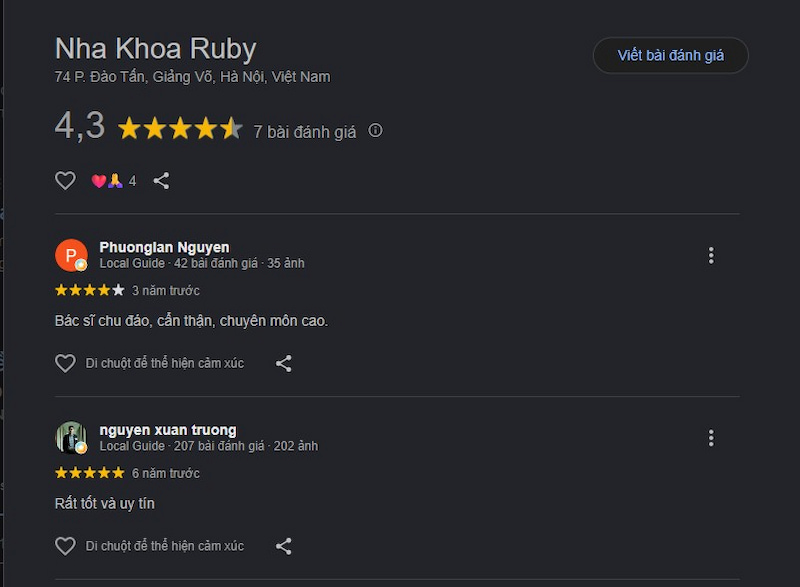 Đánh giá khách hàng