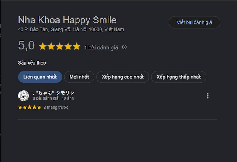 Đánh giá khách hàng