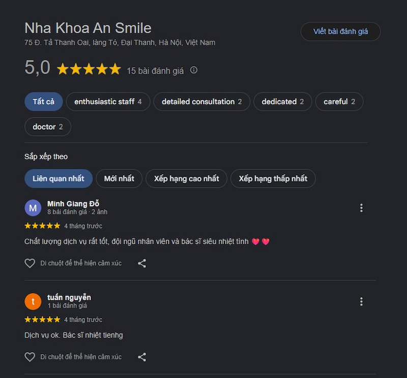 Đánh giá khách hàng