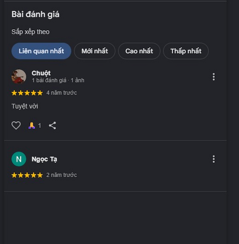 Đánh giá khách hàng
