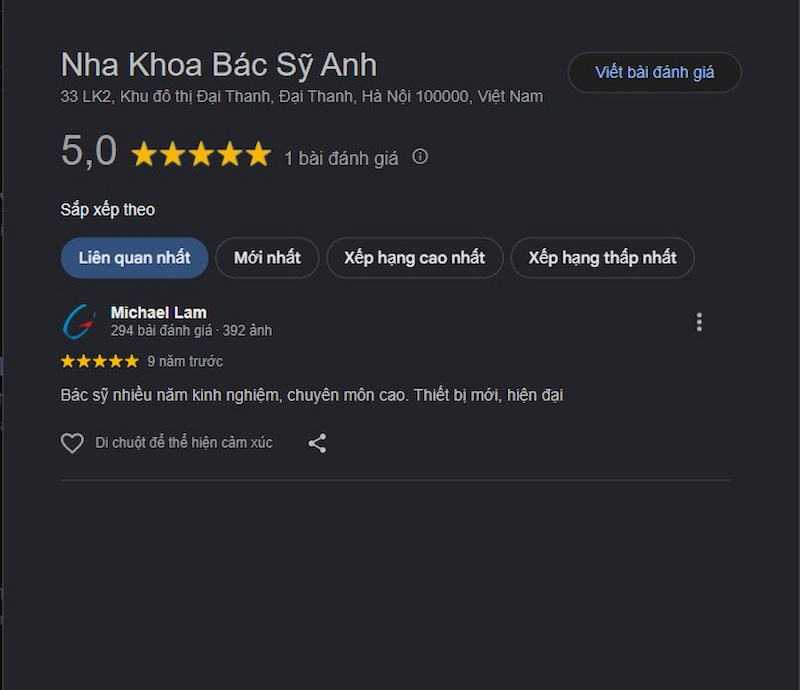 Đánh giá khách hàng