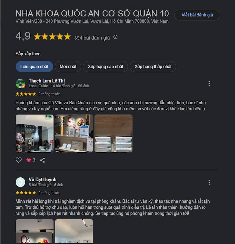 Đánh giá khách hàng 