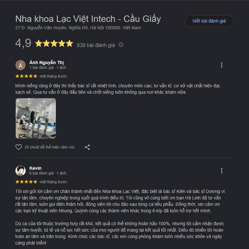 Đánh giá khách hàng