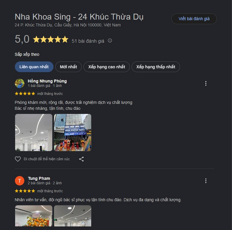 Đánh giá khách hàng