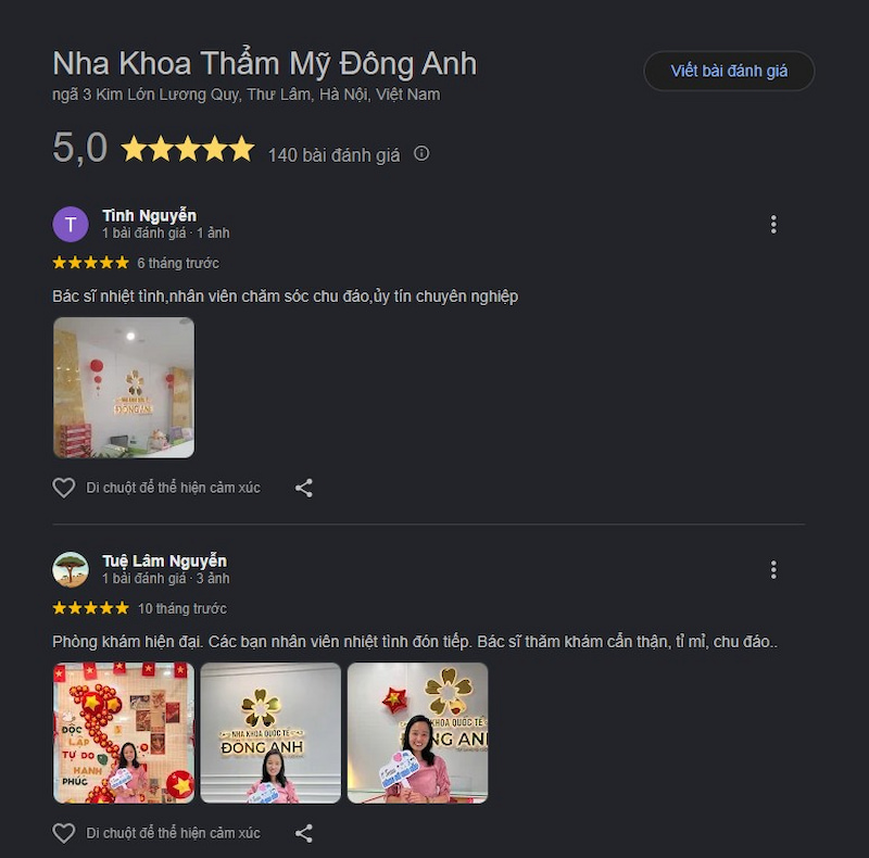 Đánh giá khách hàng