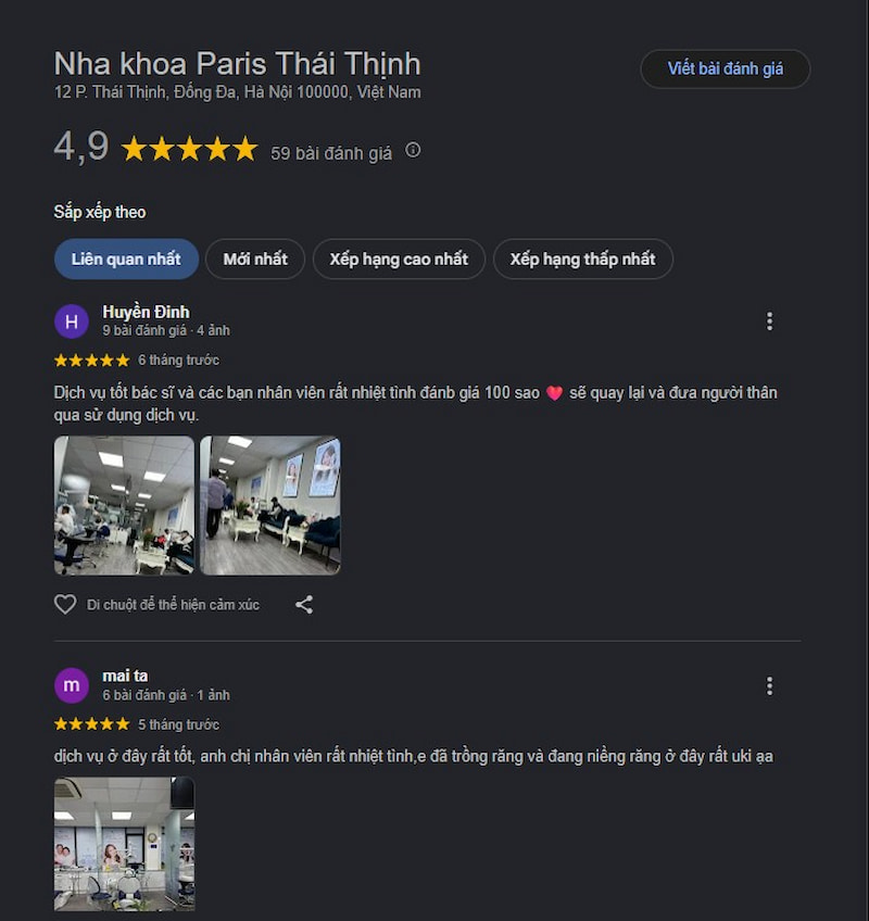 Đánh giá khách hàng