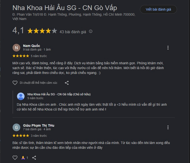 Đánh giá khách hàng