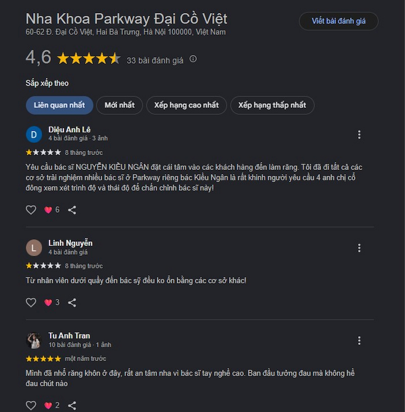 Đánh giá khách hàng