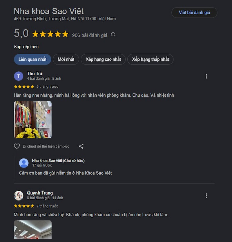 Đánh giá khách hàng