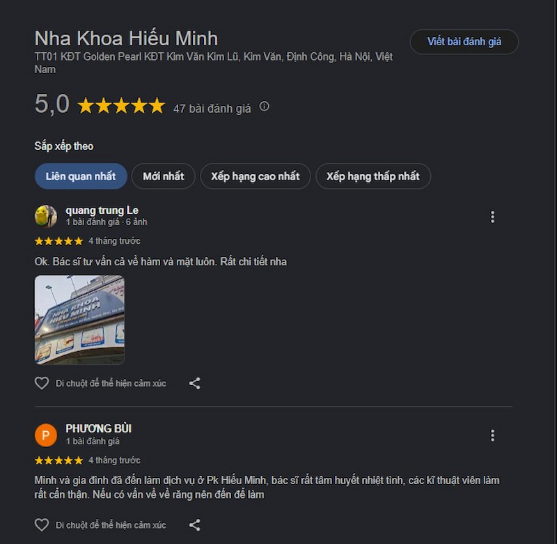 Đánh giá khách hàng
