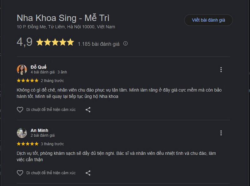 Đánh giá khách hàng
