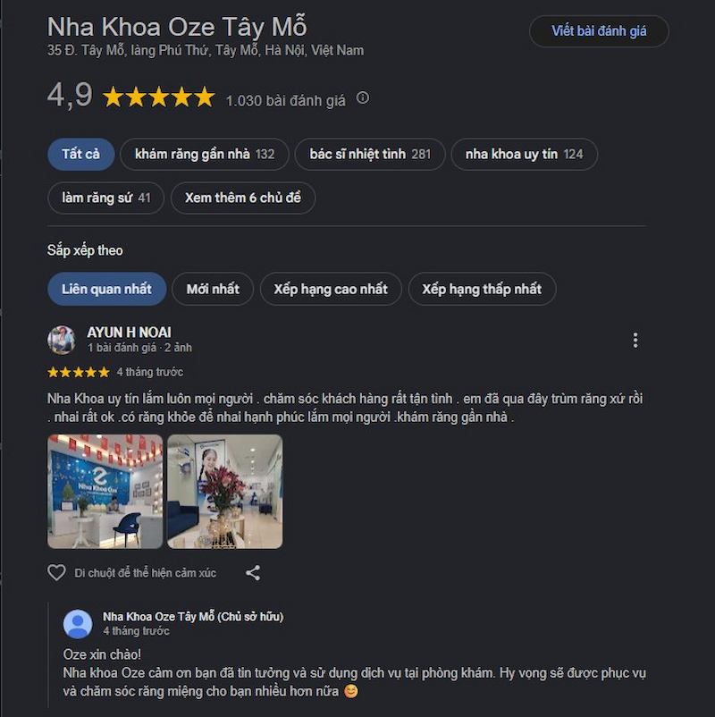 Đánh giá khách hàng