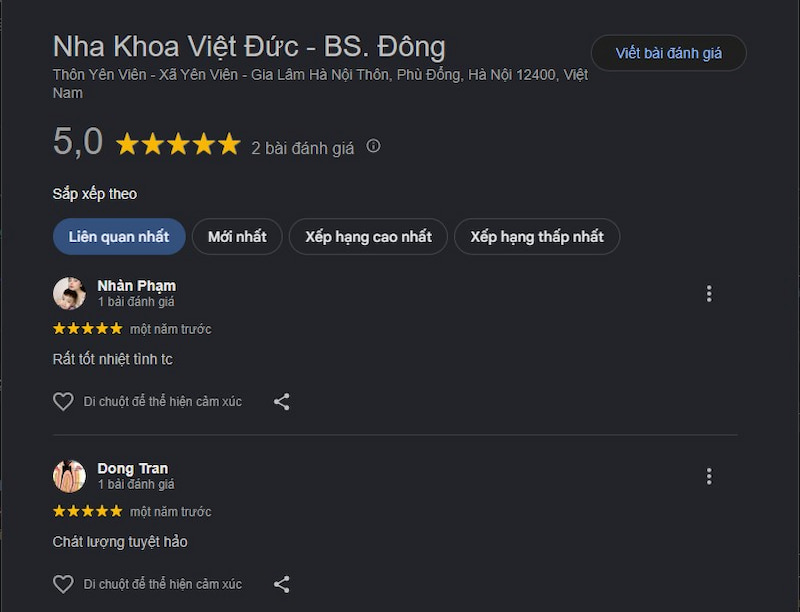 Đánh giá khách hàng