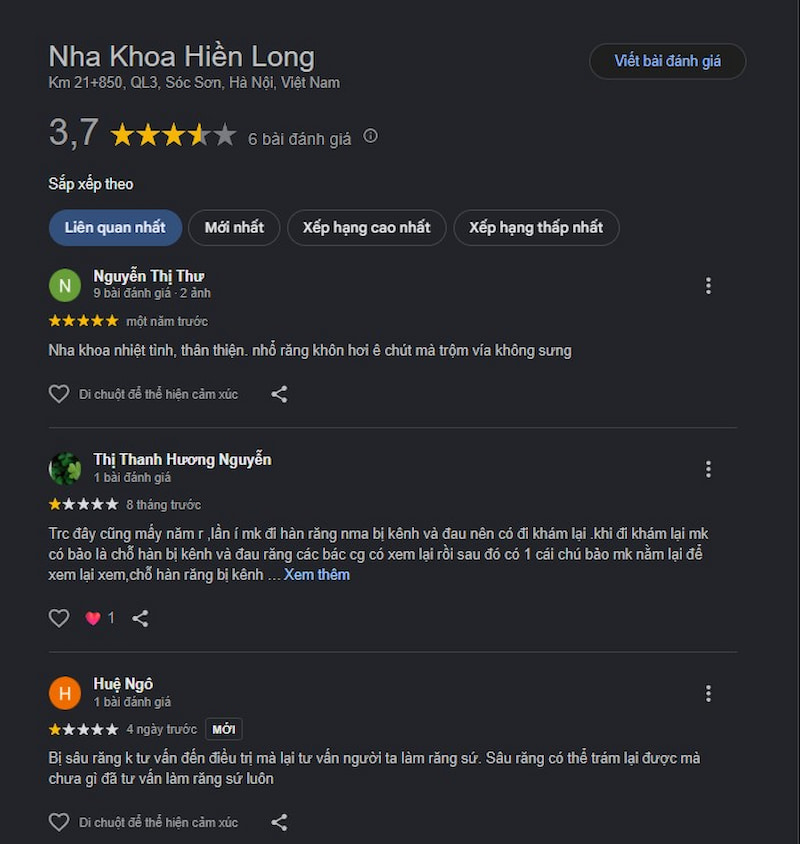 Đánh giá khách hàng