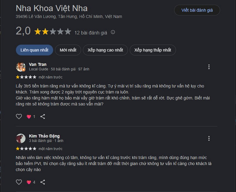 Đánh giá khách hàng