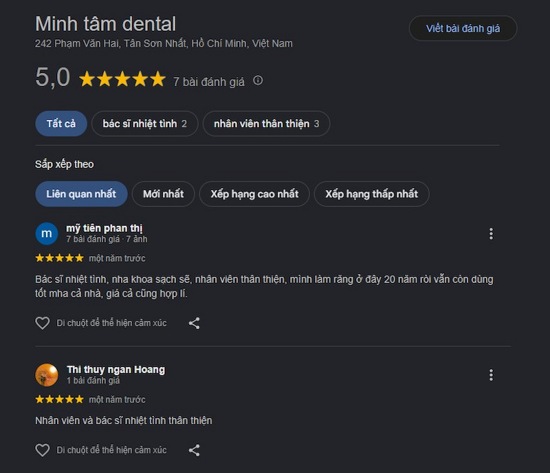 Đánh giá khách hàng