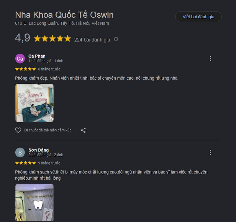 Đánh giá khách hàng