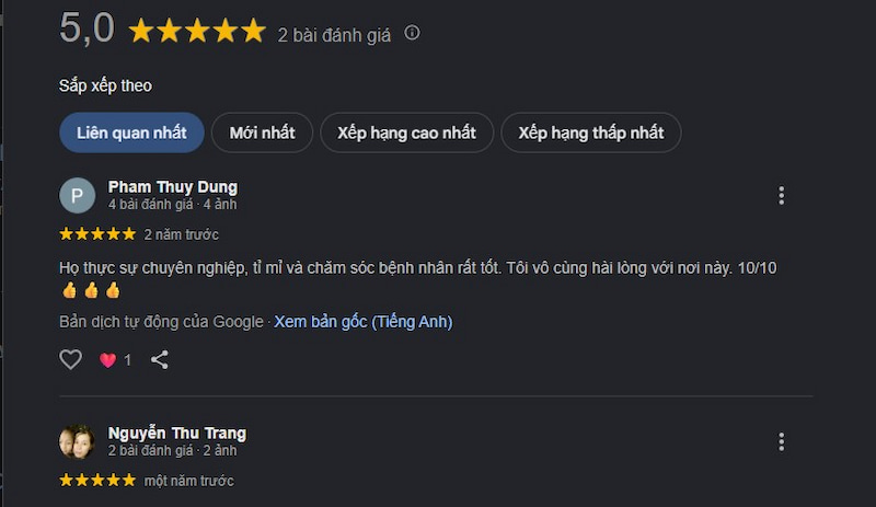 Đánh giá khách hàng