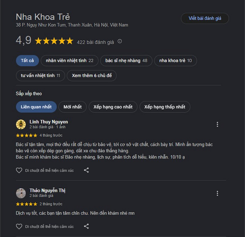 Đánh giá khách hàng