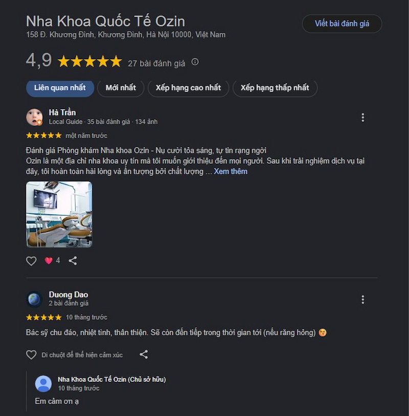 Đánh giá khách hàng