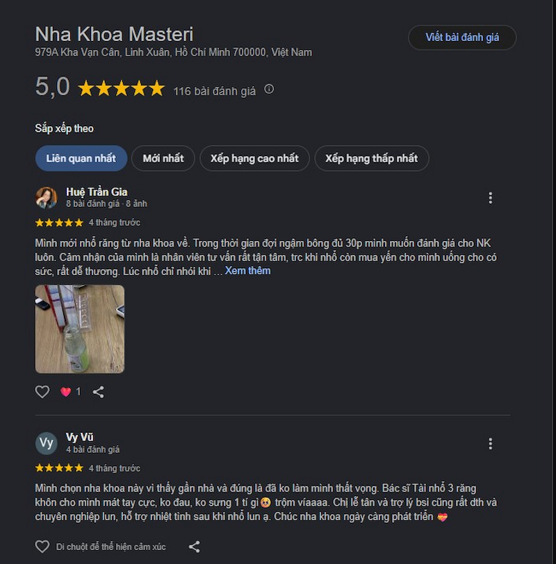 Đánh giá khách hàng