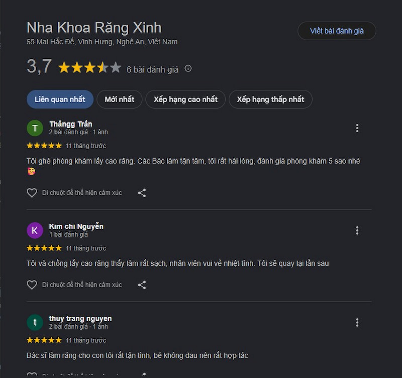 Đánh giá khách hàng