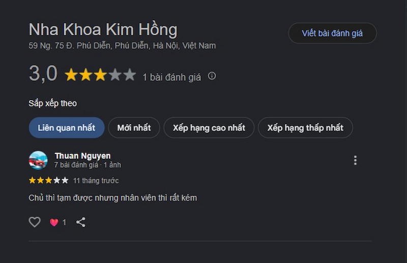 Đánh giá khách hàng