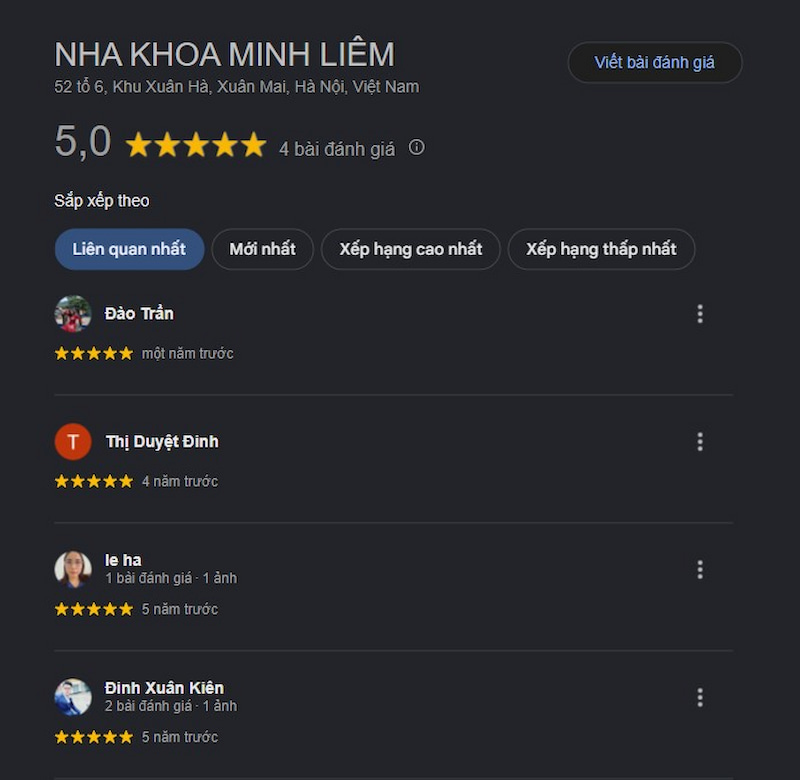 Đánh giá khách hàng