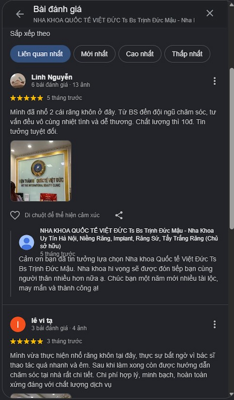 Đánh giá khách hàng